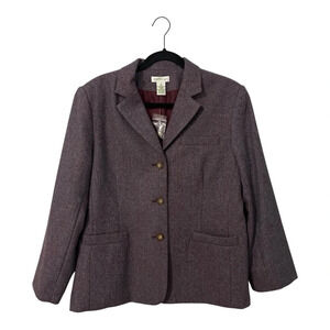 Orvis Blazer Women's 14 Purple Wool Blend Tweed Jacket